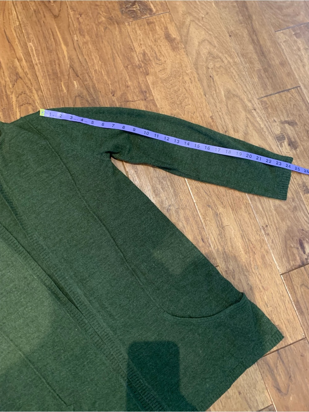 Olive Green Hooded Open-Front Women's Cardigan - Picture 11 of 16